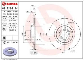 Brembo 09.7196.14 - Brzdový kotúč -