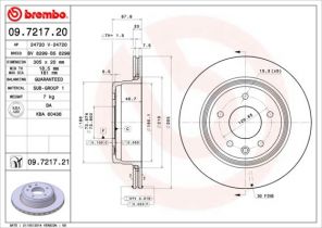 Brembo 09.7217.20 - Brzdový kotúč -