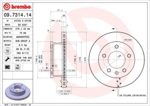 Brembo 09.7314.14 - Brzdový kotúč -