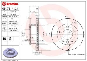 Brembo 09.7314.24 - Brzdový kotúč -