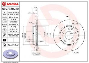 Brembo 09.7359.21 - Brzdový kotúč -