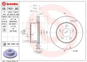 Brembo 09.7421.80 - Brzdový kotúč -