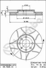 Brembo 09.7628.75 - Brzdový kotúč -