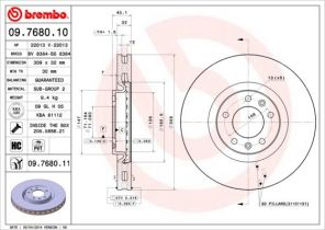 Brembo 09.7680.10 - Brzdový kotúč -
