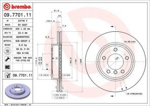 Brembo 09.7701.11 - Brzdový kotúč -