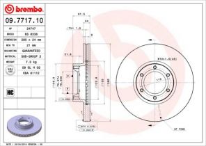Brembo 09.7717.10 - Brzdový kotúč -