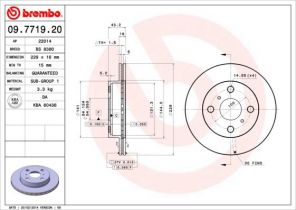 Brembo 09.7719.20 - Brzdový kotúč -