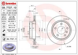 Brembo 09.7727.10 - Brzdový kotúč -