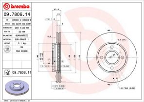 Brembo 09.7806.14 - Brzdový kotúč -