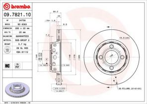 Brembo 09.7821.10 - Brzdový kotúč -