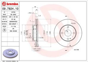 Brembo 09.7824.10 - Brzdový kotúč -
