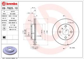 Brembo 09.7825.10 - Brzdový kotúč -