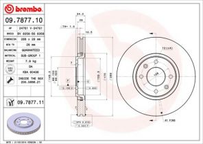 Brembo 09.7877.10 - Brzdový kotúč -