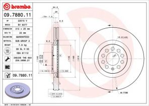 Brembo 09.7880.11 - Brzdový kotúč -