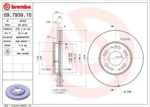 Brembo 09.7939.10 - Brzdový kotúč -