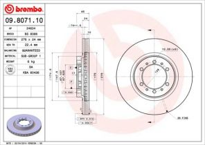 Brembo 09.8071.10 - Brzdový kotúč -