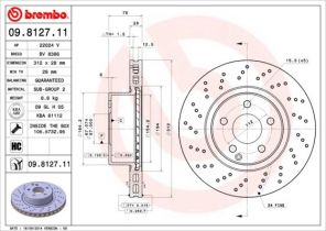 Brembo 09.8127.11 - Brzdový kotúč -