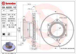 Brembo 09.8205.10 - Brzdový kotúč -