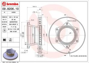 Brembo 09.8206.10 - Brzdový kotúč -