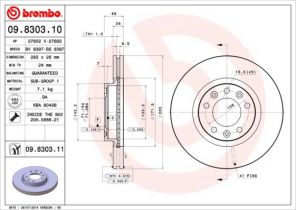 Brembo 09.8303.10 - Brzdový kotúč -
