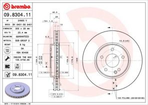 Brembo 09.8304.11 - Brzdový kotúč -