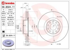 Brembo 09.8324.11 - Brzdový kotúč -