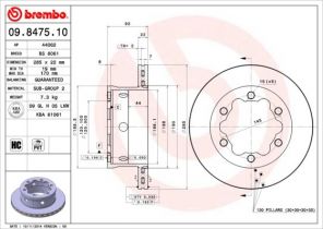 Brembo 09.8475.10 - Brzdový kotúč -