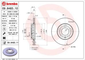Brembo 09.8483.10 - Brzdový kotúč -