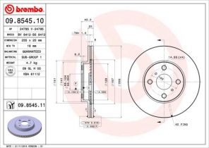 Brembo 09.8545.10 - Brzdový kotúč -