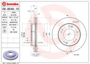 Brembo 09.8546.10 - Brzdový kotúč -