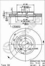 Brembo 09.8601.75 - Brzdový kotúč -