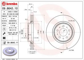 Brembo 09.8642.10 - Brzdový kotúč -