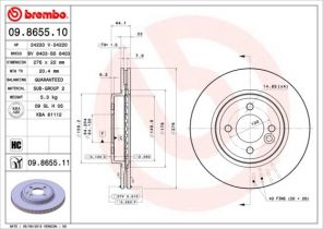Brembo 09.8655.11 - Brzdový kotúč -