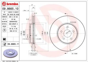 Brembo 09.8665.11 - Brzdový kotúč -