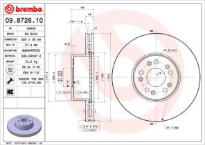 Brembo 09.8726.10 - Brzdový kotúč -