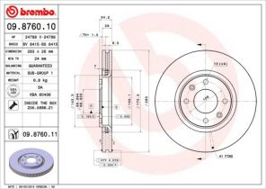 Brembo 09.8760.11 - Brzdový kotúč -