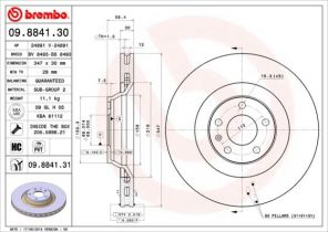 Brembo 09.8841.30 - Brzdový kotúč -