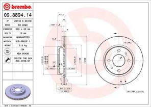 Brembo 09.8894.14 - Brzdový kotúč -