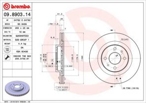 Brembo 09.8903.14 - Brzdový kotúč -