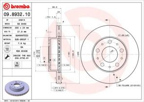 Brembo 09.8932.10 - Brzdový kotúč -