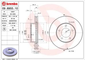 Brembo 09.8955.10 - Brzdový kotúč -