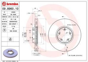 Brembo 09.8960.10 - Brzdový kotúč -