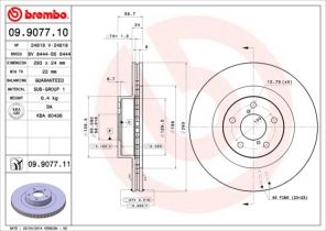 Brembo 09.9077.10 - Brzdový kotúč -