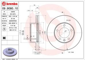 Brembo 09.9080.10 - Brzdový kotúč -