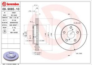 Brembo 09.9085.10 - Brzdový kotúč -
