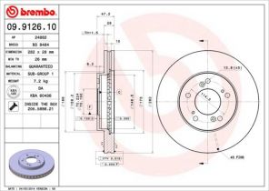 Brembo 09.9126.10 - Brzdový kotúč -