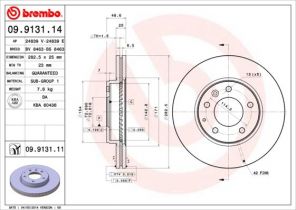 Brembo 09.9131.14 - Brzdový kotúč -