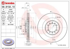 Brembo 09.9132.10 - Brzdový kotúč -