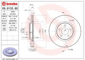 Brembo 09.9133.80 - Brzdový kotúč -