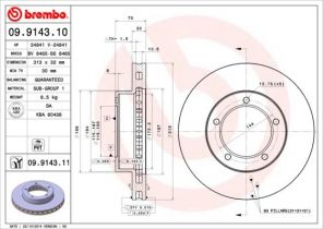 Brembo 09.9143.10 - Brzdový kotúč -